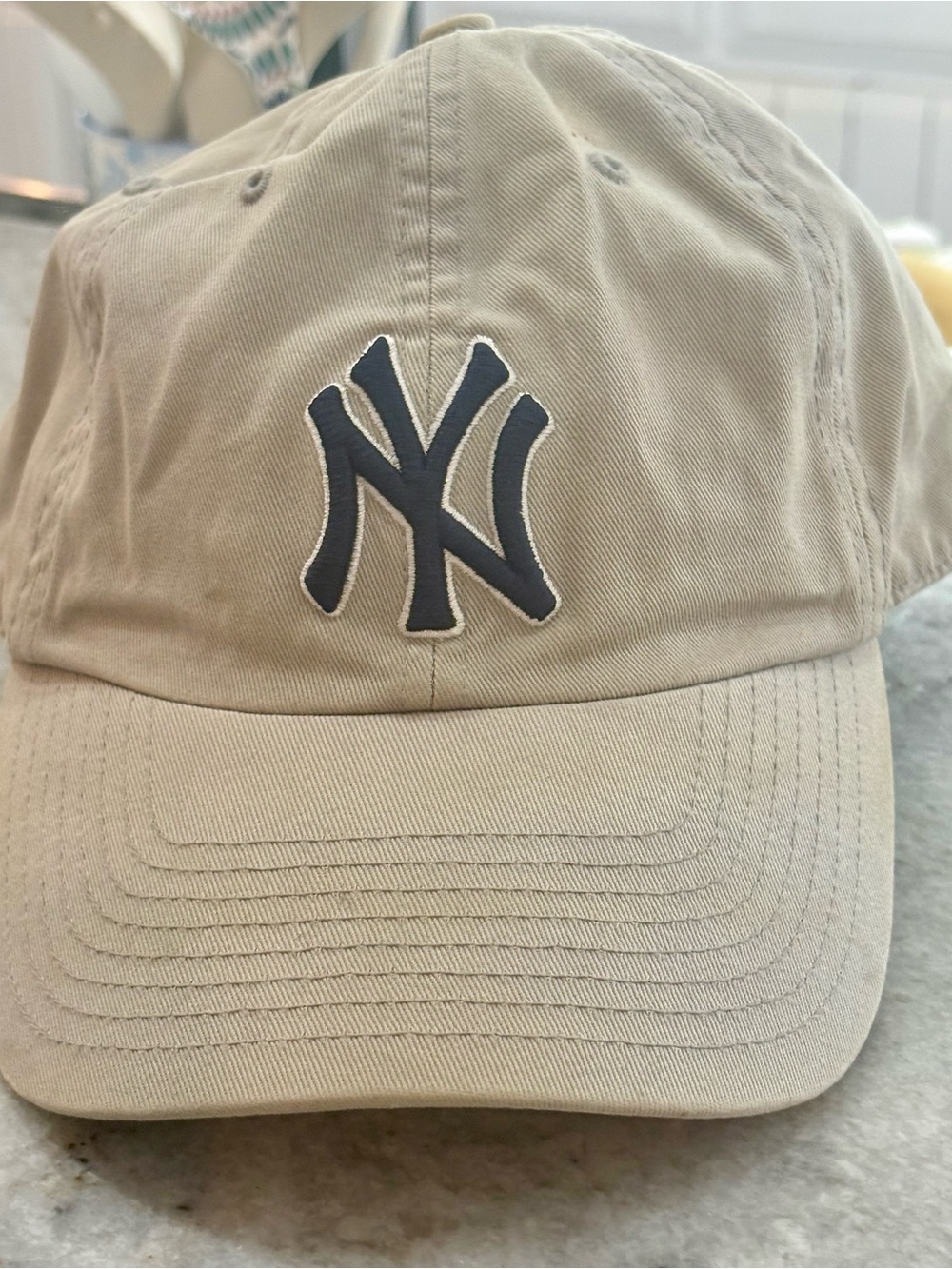 New York Yankees khaki or beige fitted unisex cap or hat